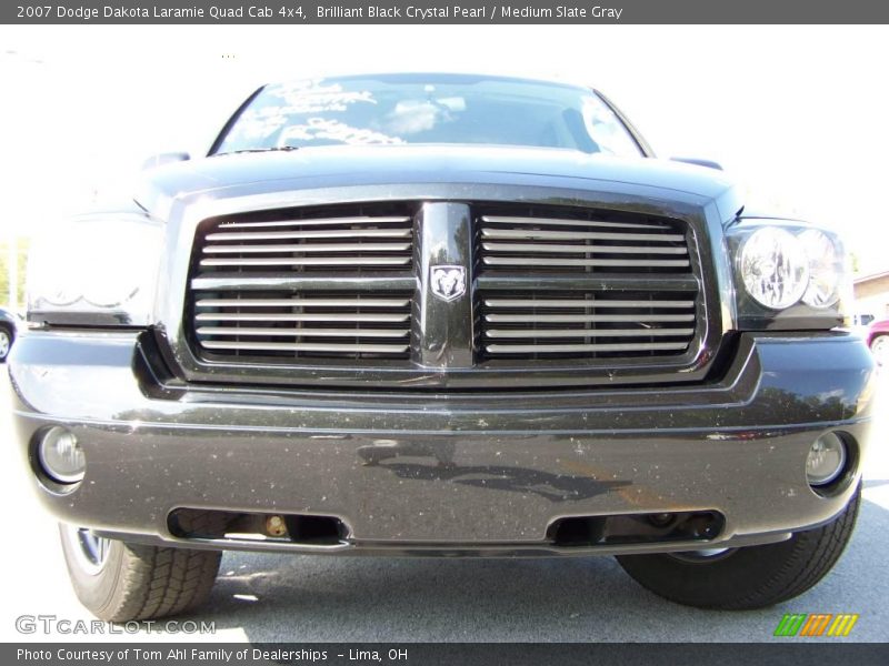 Brilliant Black Crystal Pearl / Medium Slate Gray 2007 Dodge Dakota Laramie Quad Cab 4x4