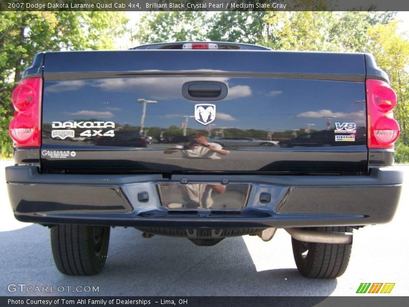 Brilliant Black Crystal Pearl / Medium Slate Gray 2007 Dodge Dakota Laramie Quad Cab 4x4