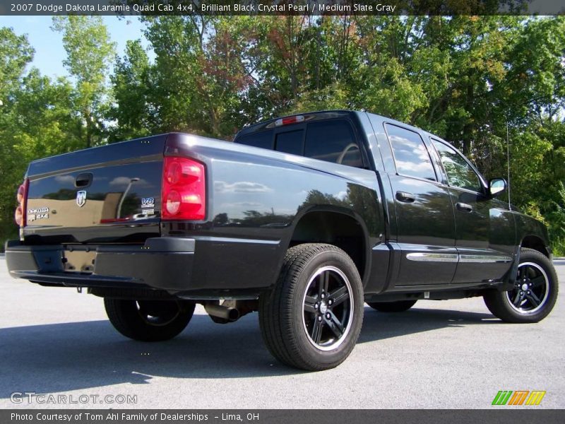 Brilliant Black Crystal Pearl / Medium Slate Gray 2007 Dodge Dakota Laramie Quad Cab 4x4