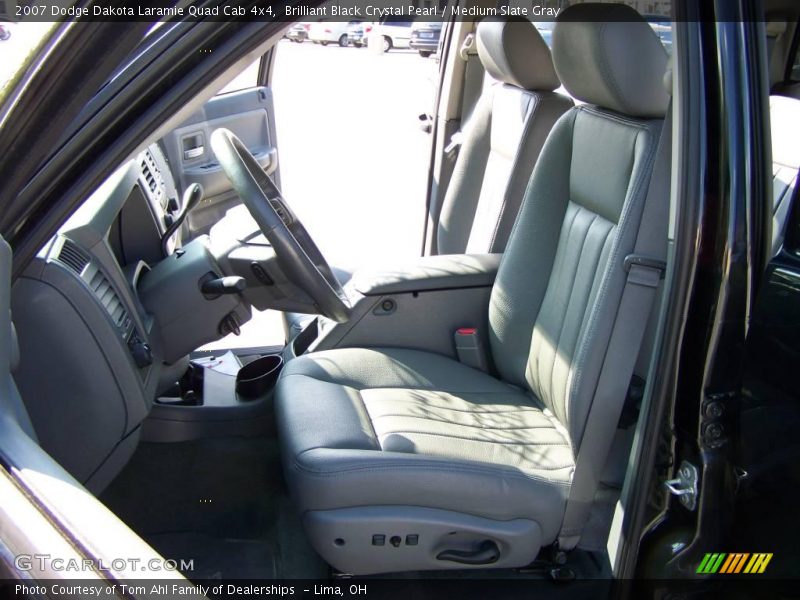 Brilliant Black Crystal Pearl / Medium Slate Gray 2007 Dodge Dakota Laramie Quad Cab 4x4