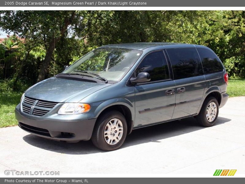 Magnesium Green Pearl / Dark Khaki/Light Graystone 2005 Dodge Caravan SE