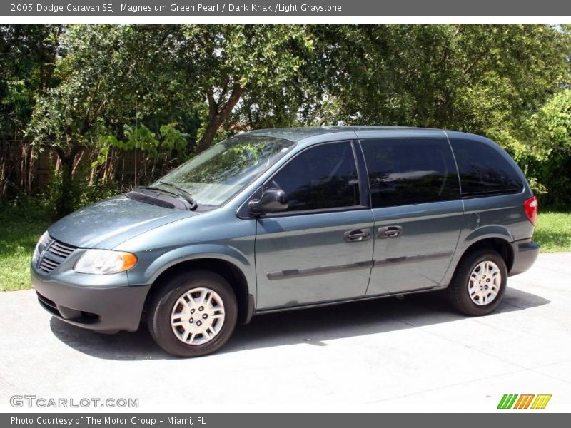Magnesium Green Pearl / Dark Khaki/Light Graystone 2005 Dodge Caravan SE