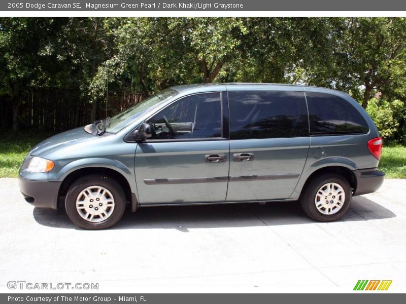 Magnesium Green Pearl / Dark Khaki/Light Graystone 2005 Dodge Caravan SE