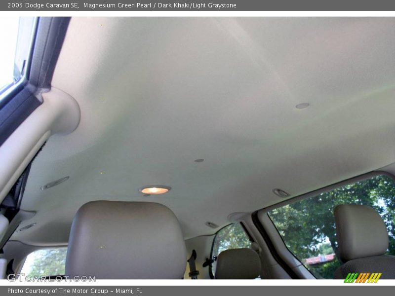 Magnesium Green Pearl / Dark Khaki/Light Graystone 2005 Dodge Caravan SE