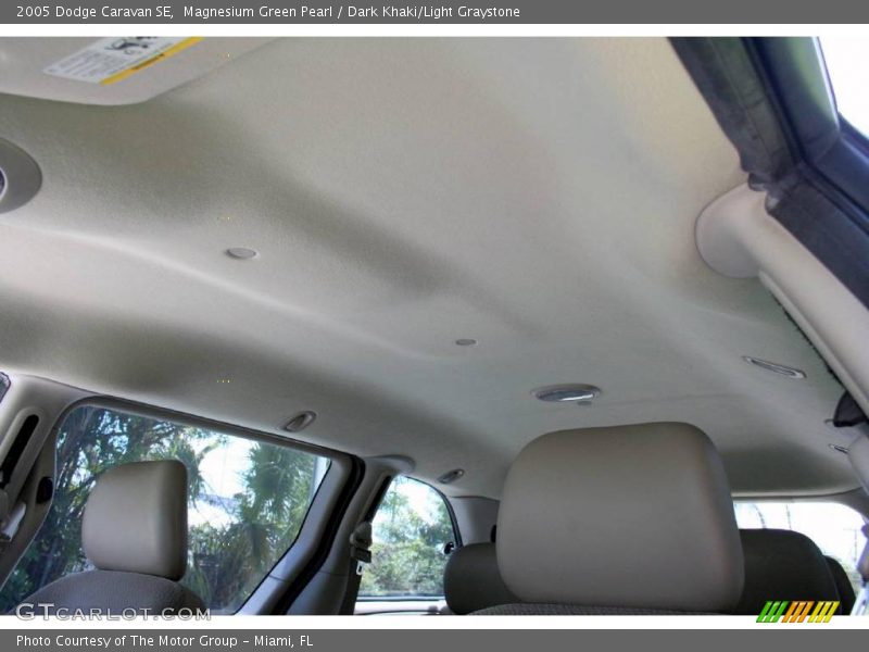 Magnesium Green Pearl / Dark Khaki/Light Graystone 2005 Dodge Caravan SE