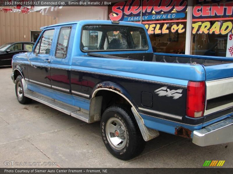 Bimini Blue Metallic / Blue 1992 Ford F150 XLT Extended Cab