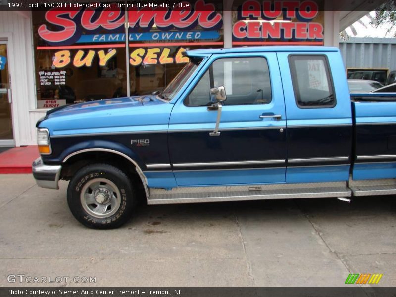 Bimini Blue Metallic / Blue 1992 Ford F150 XLT Extended Cab