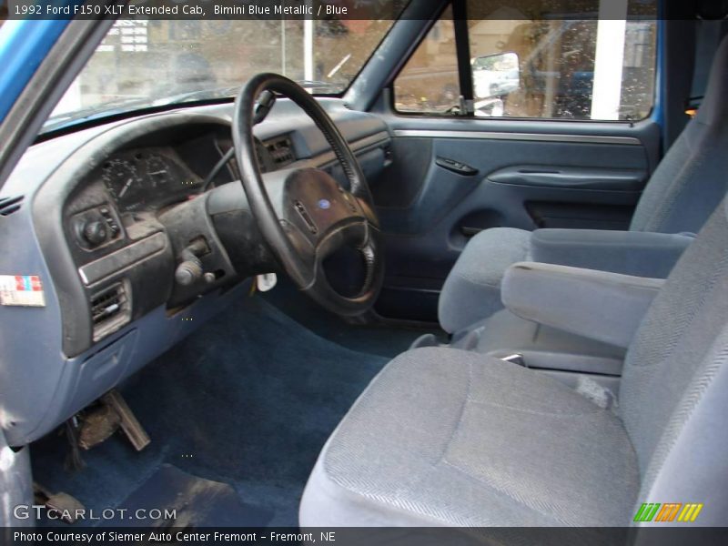 Bimini Blue Metallic / Blue 1992 Ford F150 XLT Extended Cab