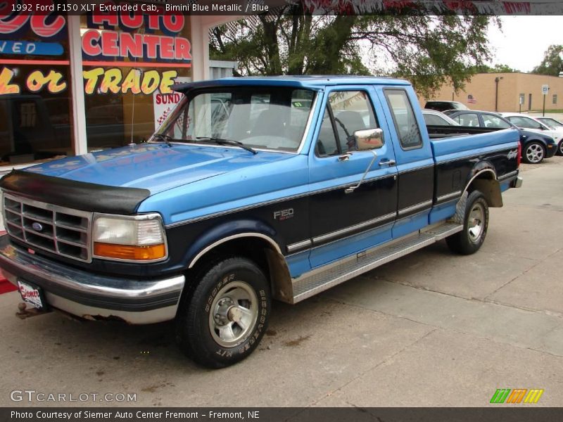 Bimini Blue Metallic / Blue 1992 Ford F150 XLT Extended Cab