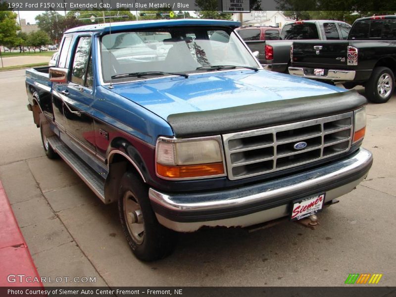 Bimini Blue Metallic / Blue 1992 Ford F150 XLT Extended Cab