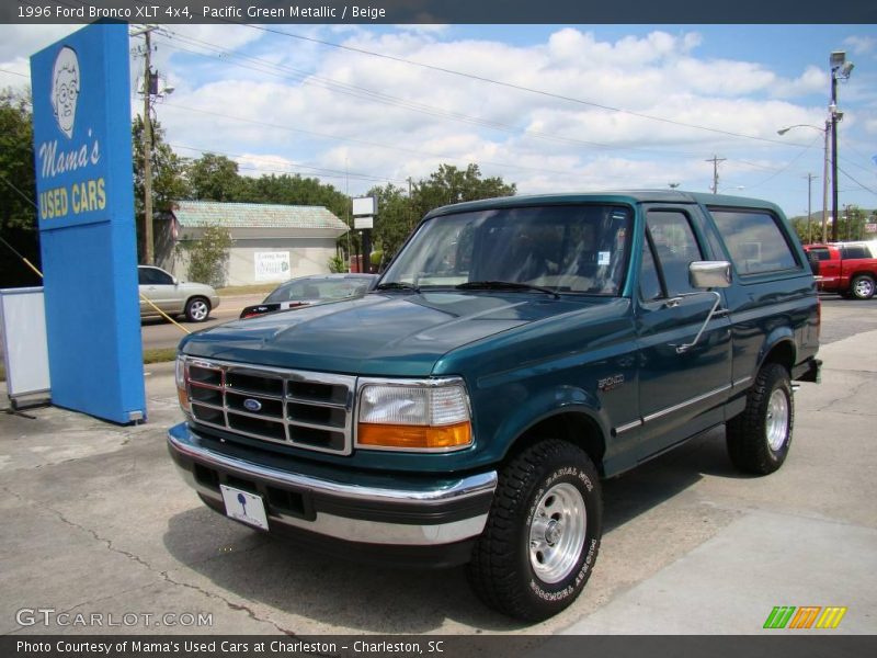 Pacific Green Metallic / Beige 1996 Ford Bronco XLT 4x4