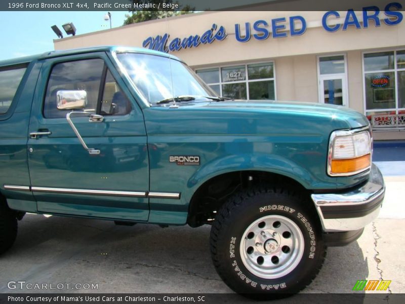 Pacific Green Metallic / Beige 1996 Ford Bronco XLT 4x4