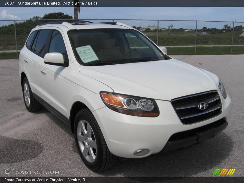 Arctic White / Beige 2007 Hyundai Santa Fe Limited