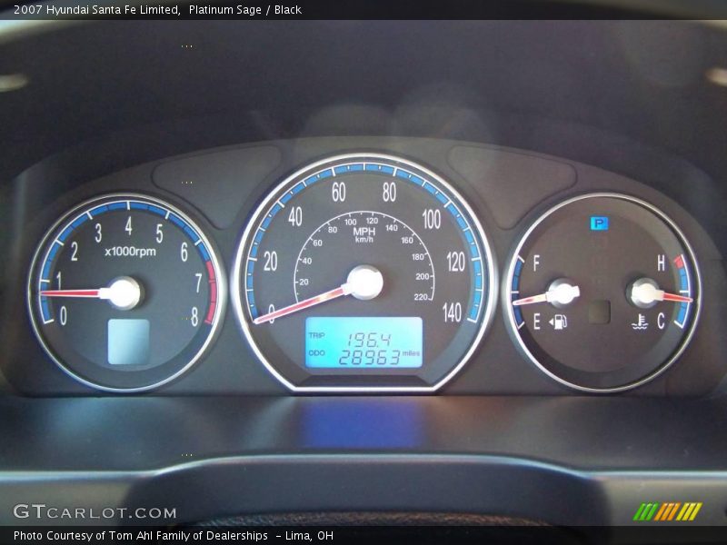 Platinum Sage / Black 2007 Hyundai Santa Fe Limited