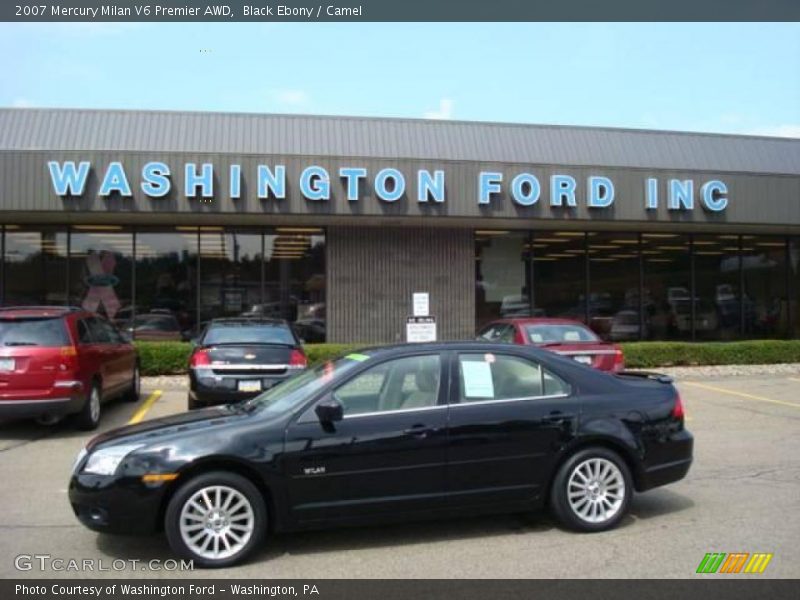 Black Ebony / Camel 2007 Mercury Milan V6 Premier AWD