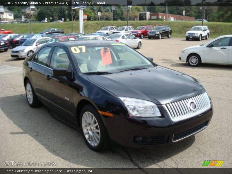 Black Ebony / Camel 2007 Mercury Milan V6 Premier AWD