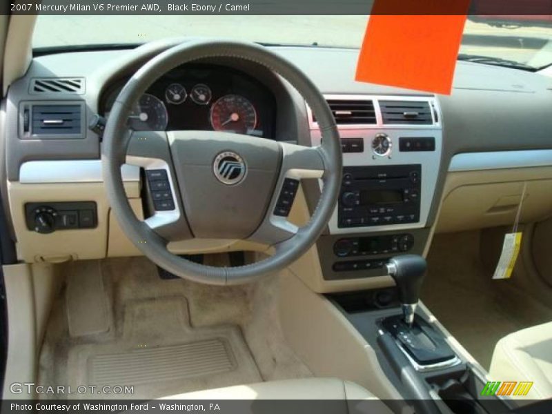 Black Ebony / Camel 2007 Mercury Milan V6 Premier AWD