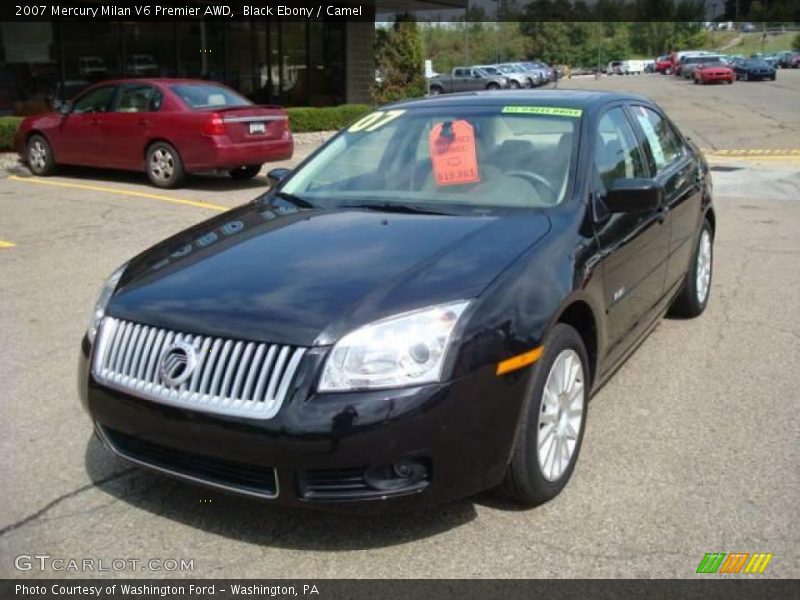 Black Ebony / Camel 2007 Mercury Milan V6 Premier AWD