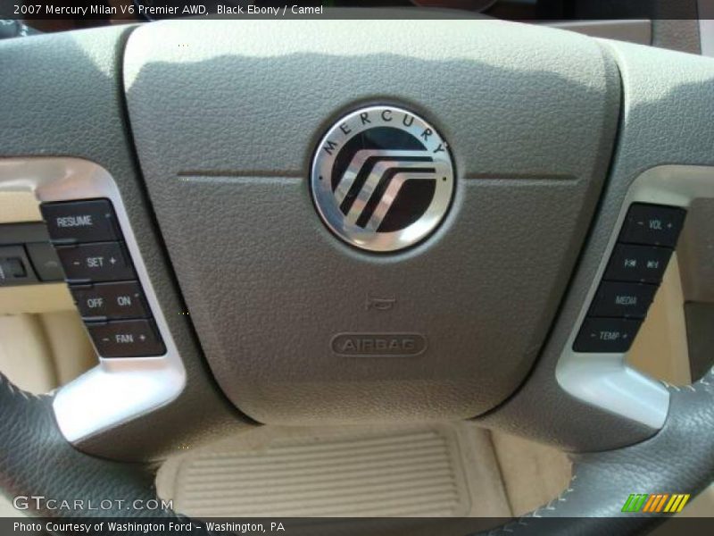 Black Ebony / Camel 2007 Mercury Milan V6 Premier AWD