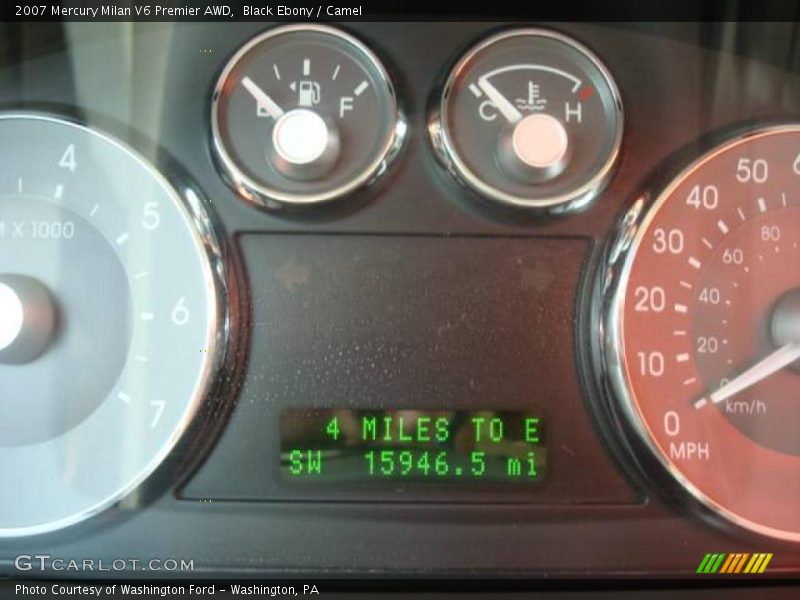 Black Ebony / Camel 2007 Mercury Milan V6 Premier AWD