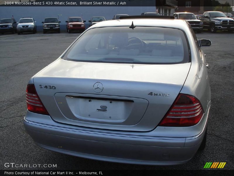 Brilliant Silver Metallic / Ash 2004 Mercedes-Benz S 430 4Matic Sedan