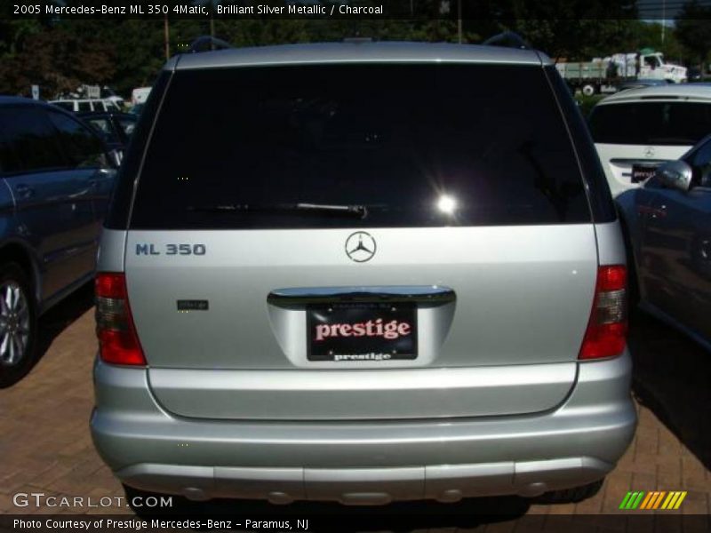 Brilliant Silver Metallic / Charcoal 2005 Mercedes-Benz ML 350 4Matic