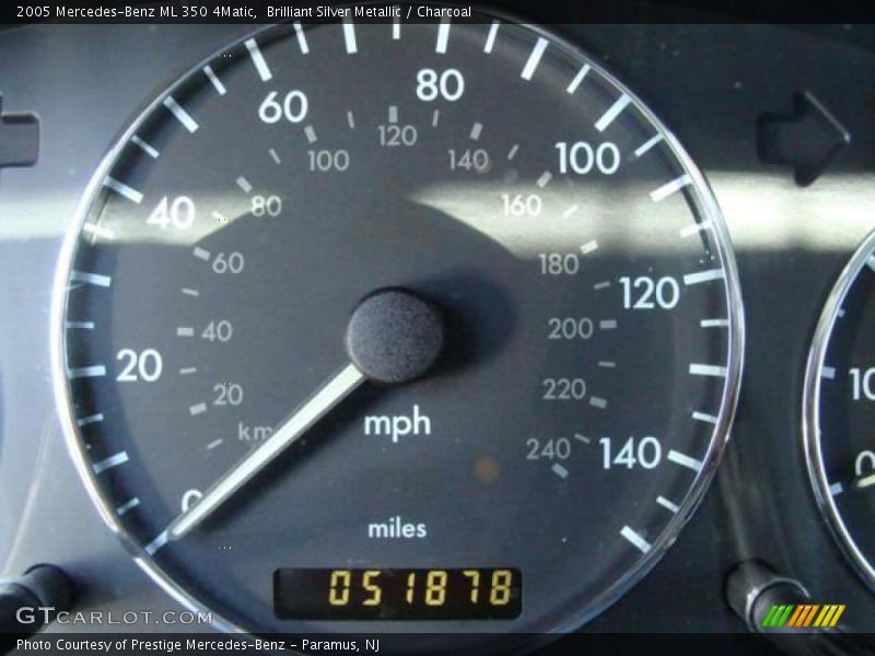 Brilliant Silver Metallic / Charcoal 2005 Mercedes-Benz ML 350 4Matic