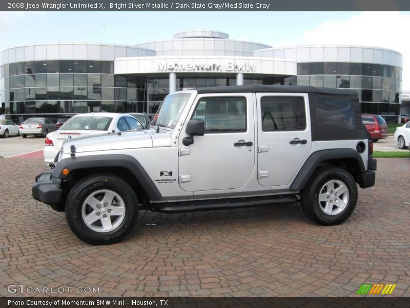 Bright Silver Metallic / Dark Slate Gray/Med Slate Gray 2008 Jeep Wrangler Unlimited X