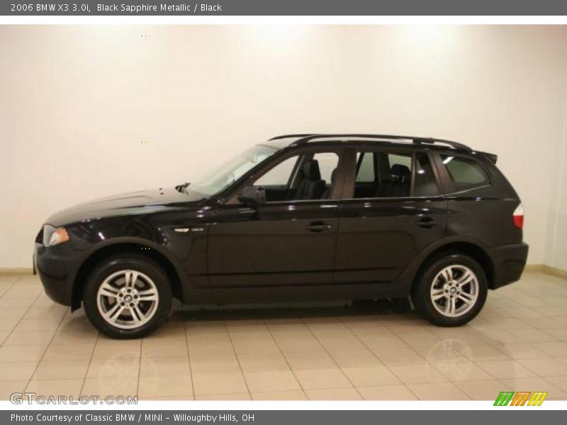 Black Sapphire Metallic / Black 2006 BMW X3 3.0i