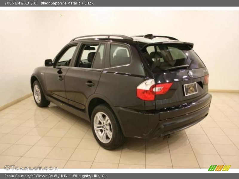 Black Sapphire Metallic / Black 2006 BMW X3 3.0i