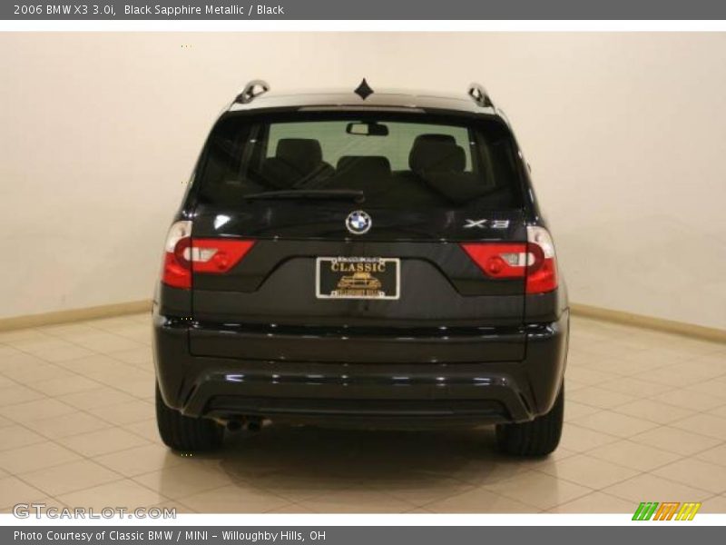Black Sapphire Metallic / Black 2006 BMW X3 3.0i