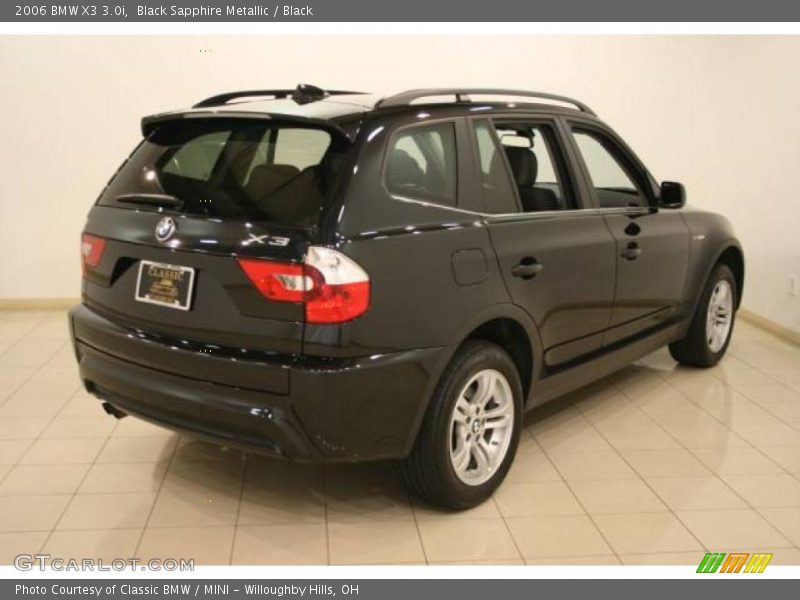 Black Sapphire Metallic / Black 2006 BMW X3 3.0i