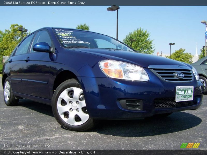 Deep Ocean Blue / Gray 2008 Kia Spectra EX Sedan