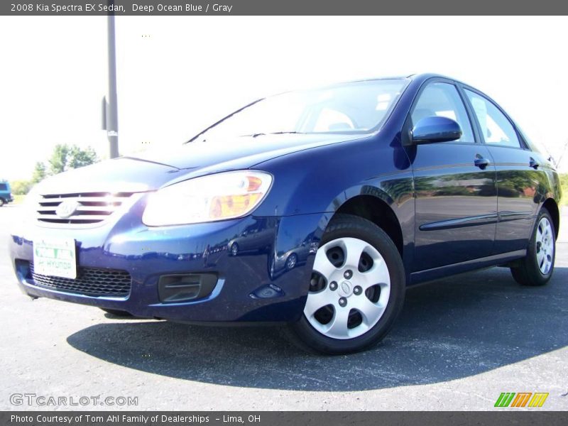 Deep Ocean Blue / Gray 2008 Kia Spectra EX Sedan