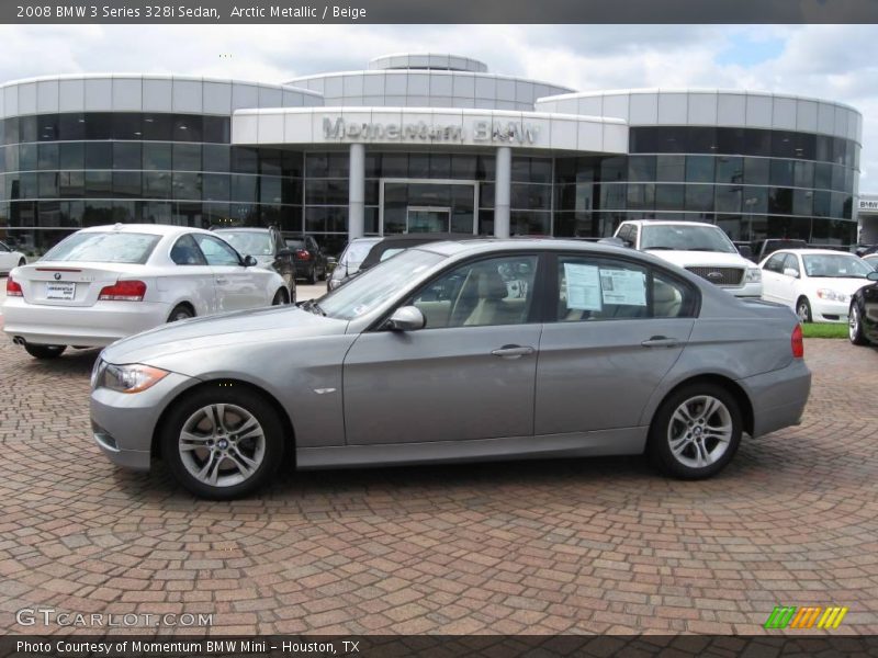 Arctic Metallic / Beige 2008 BMW 3 Series 328i Sedan