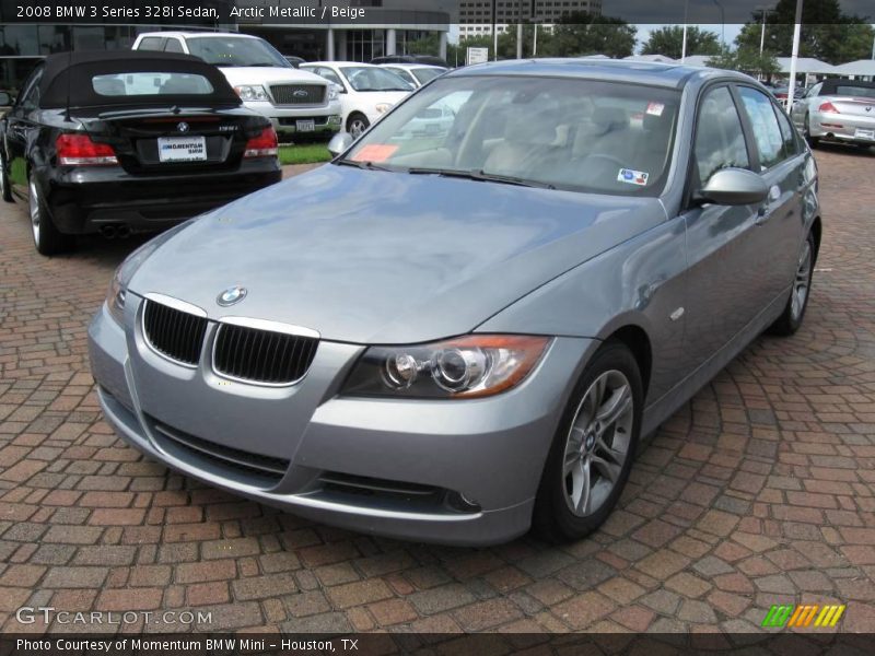 Arctic Metallic / Beige 2008 BMW 3 Series 328i Sedan