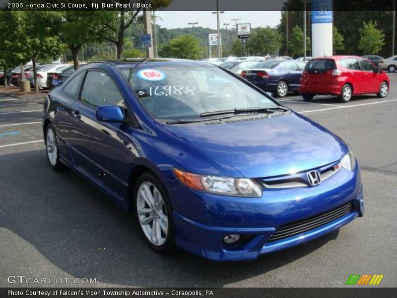 Fiji Blue Pearl / Black 2006 Honda Civic Si Coupe