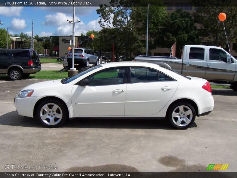 Ivory White / Ebony Black 2008 Pontiac G6 Sedan