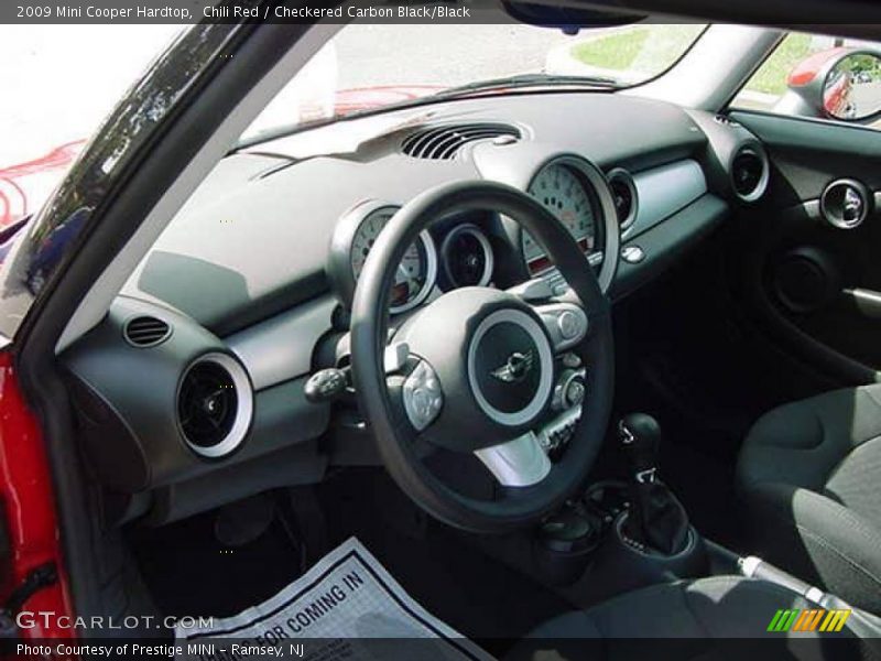 Chili Red / Checkered Carbon Black/Black 2009 Mini Cooper Hardtop
