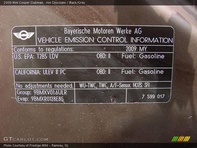 Hot Chocolate / Black/Grey 2009 Mini Cooper Clubman