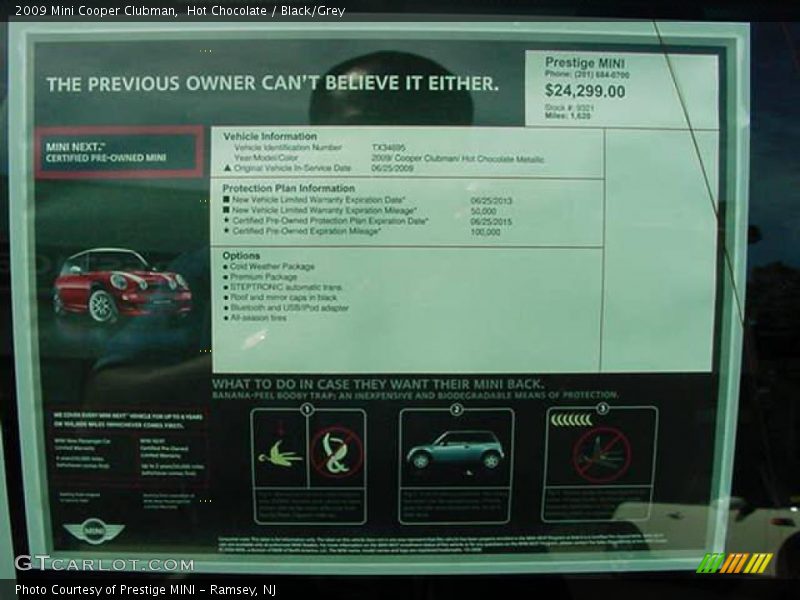 Hot Chocolate / Black/Grey 2009 Mini Cooper Clubman