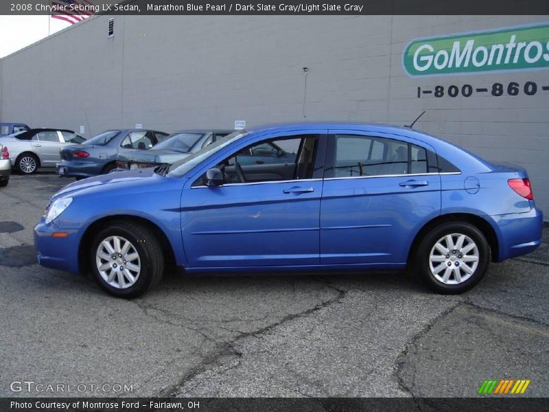 Marathon Blue Pearl / Dark Slate Gray/Light Slate Gray 2008 Chrysler Sebring LX Sedan