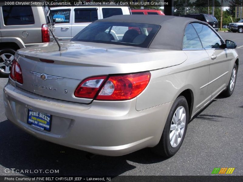 Light Sandstone Metallic / Dark Khaki/Light Graystone 2008 Chrysler Sebring LX Convertible