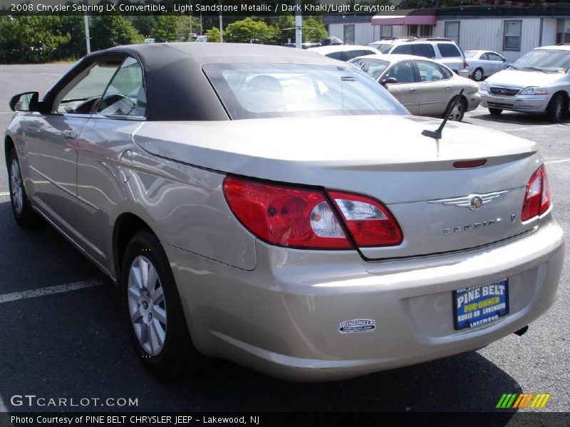 Light Sandstone Metallic / Dark Khaki/Light Graystone 2008 Chrysler Sebring LX Convertible