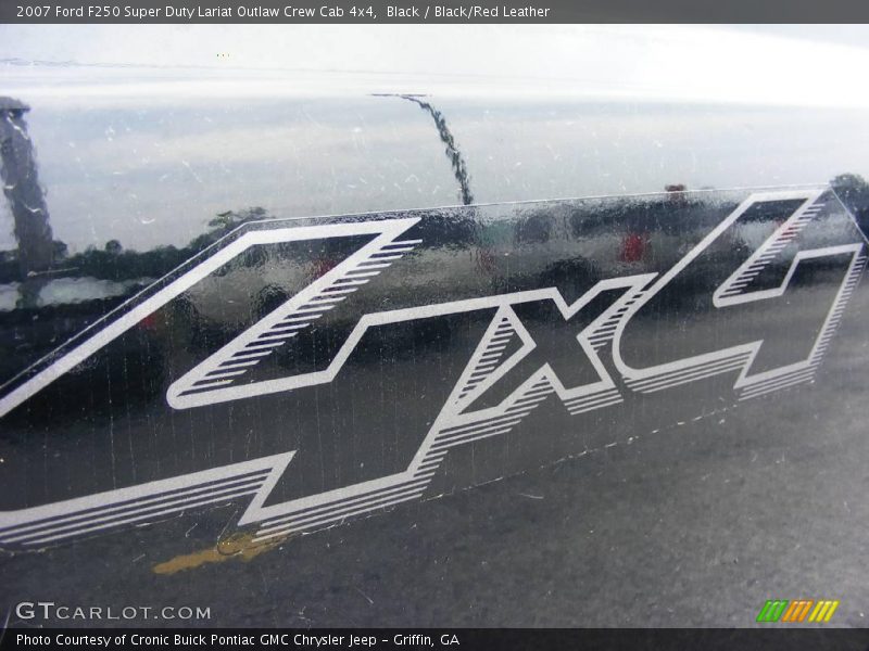 Black / Black/Red Leather 2007 Ford F250 Super Duty Lariat Outlaw Crew Cab 4x4