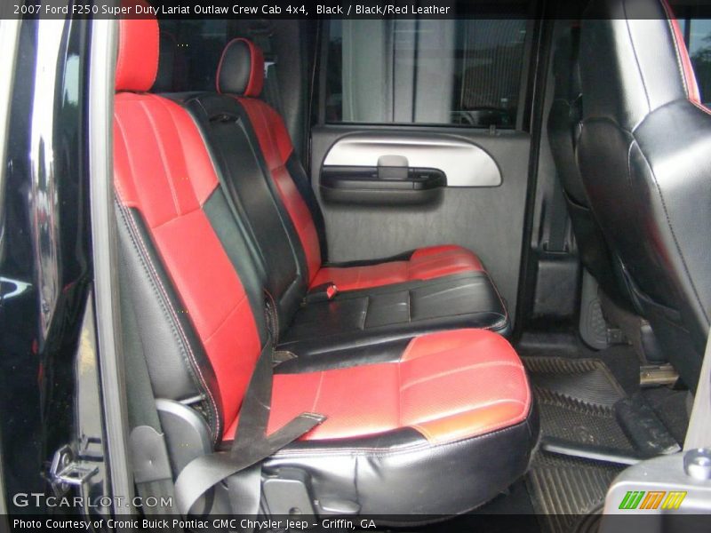 Black / Black/Red Leather 2007 Ford F250 Super Duty Lariat Outlaw Crew Cab 4x4