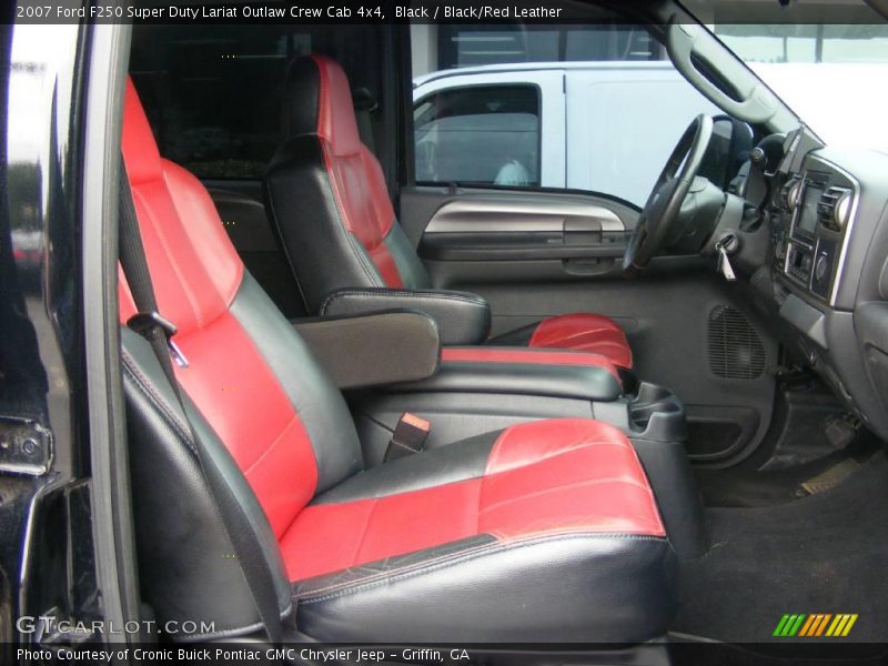 Black / Black/Red Leather 2007 Ford F250 Super Duty Lariat Outlaw Crew Cab 4x4