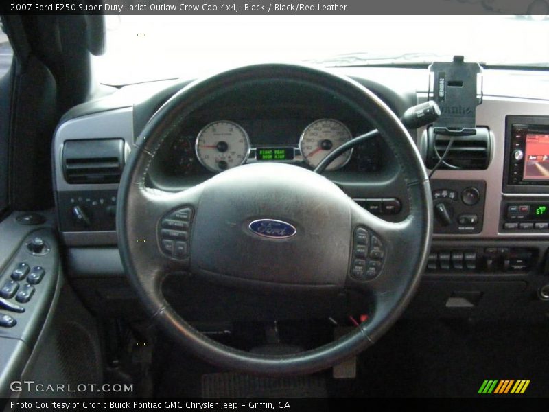 Black / Black/Red Leather 2007 Ford F250 Super Duty Lariat Outlaw Crew Cab 4x4