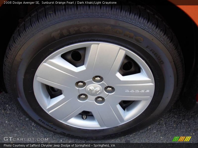 Sunburst Orange Pearl / Dark Khaki/Light Graystone 2008 Dodge Avenger SE