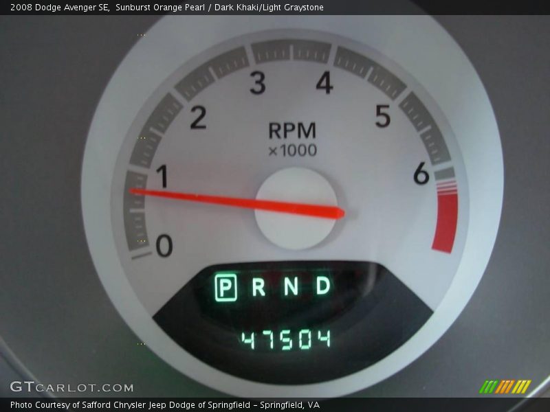 Sunburst Orange Pearl / Dark Khaki/Light Graystone 2008 Dodge Avenger SE